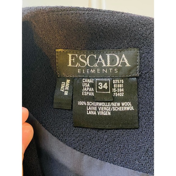 Escada Elements Black Wool Sheath Dress Womens 34 US 4 Career Cocktail Classic - Picture 7 of 7